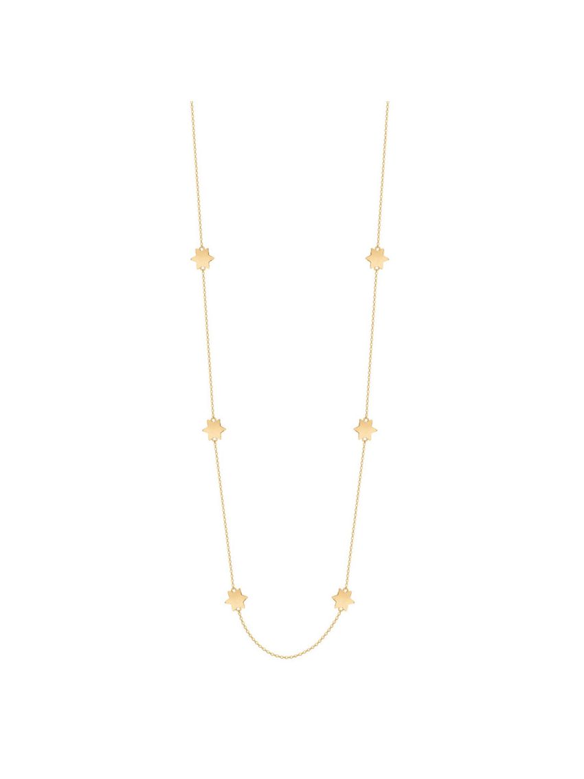 Corrente de Ouro 18k Portuguesa Feminina com 6 Estrelas Stella 60cm