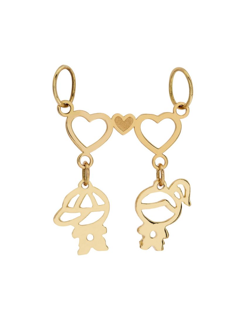 Pingente Canga Coração E Bonecos