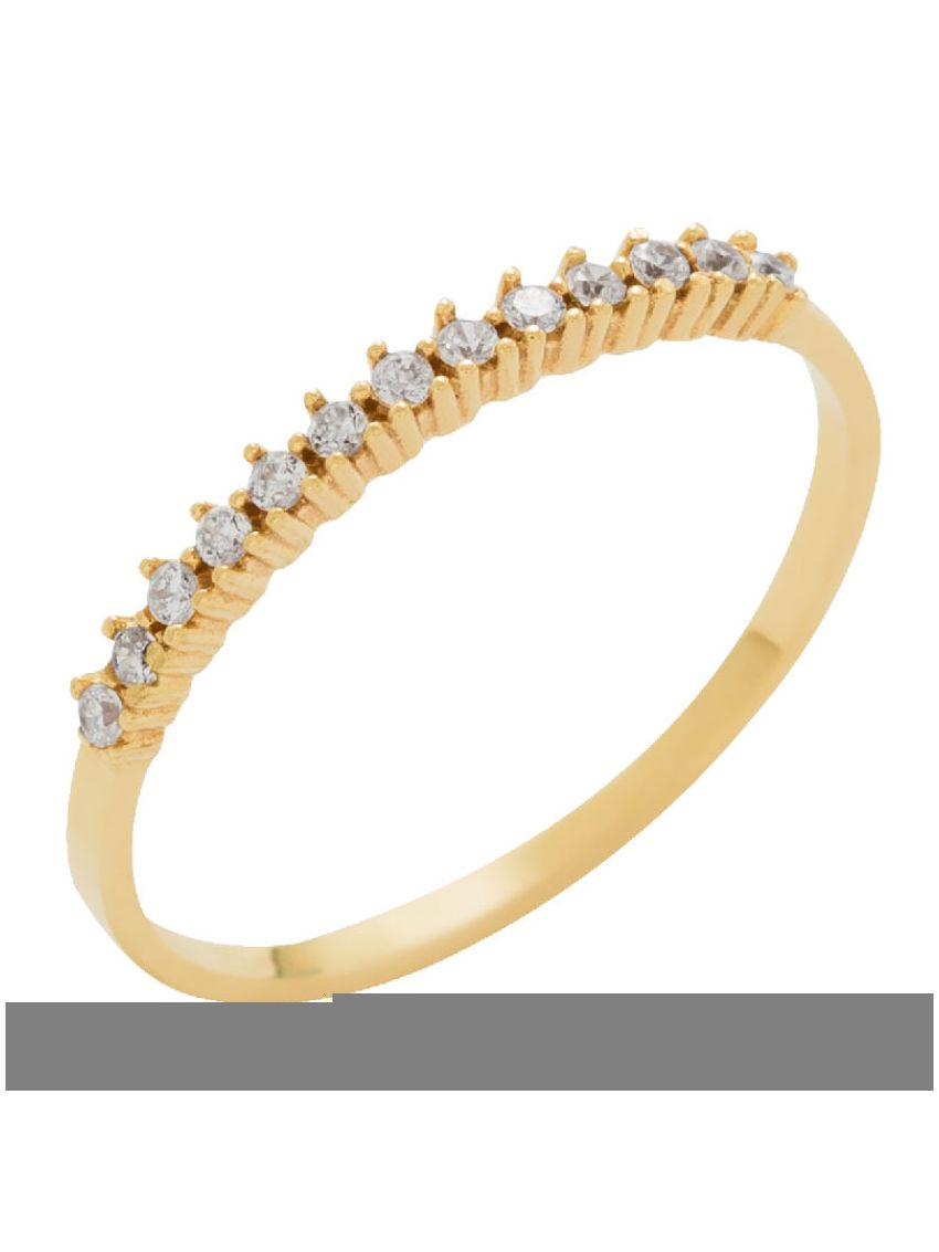 Meia Aliança de Ouro 18k com 13 Brilhantes