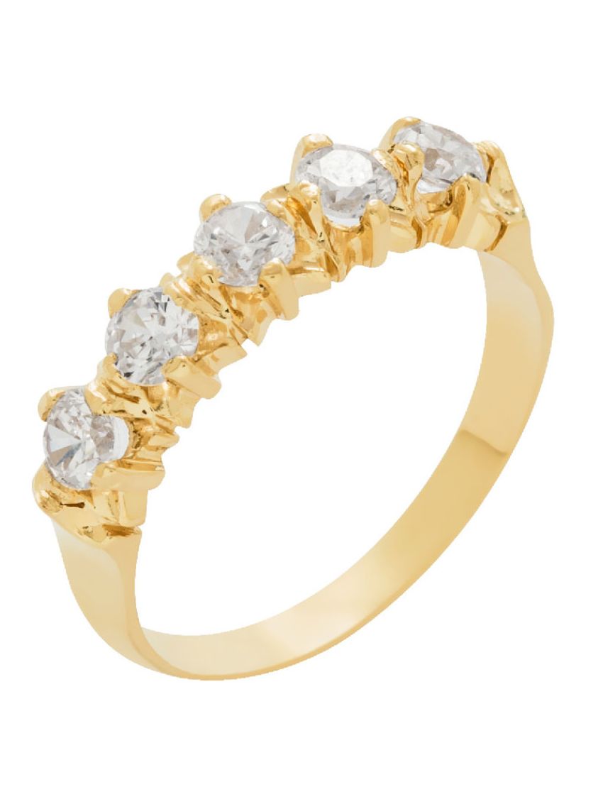 Meia Aliança de Ouro 18k Reali com Brilhantes de 3,5mm