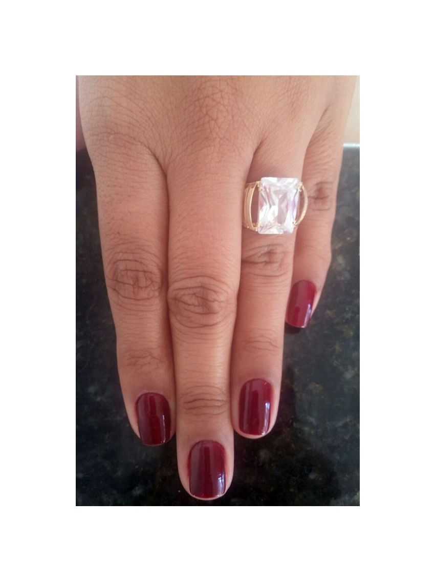 Anel De Ouro 18k Ocean Com Pedra Zircônia