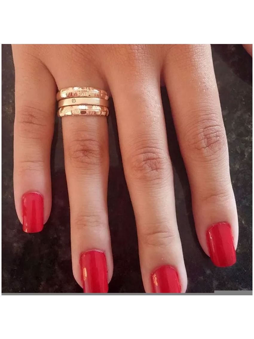 Par Aparador em Ouro de Aliança para noivado e casamento Oro Nero 2 peças