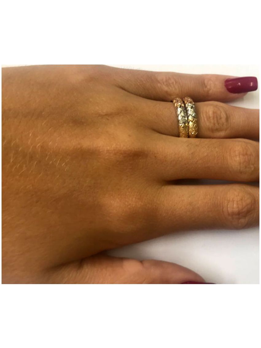 Par de Aparadores de Ouro 18k Feminino Tricolor Reine