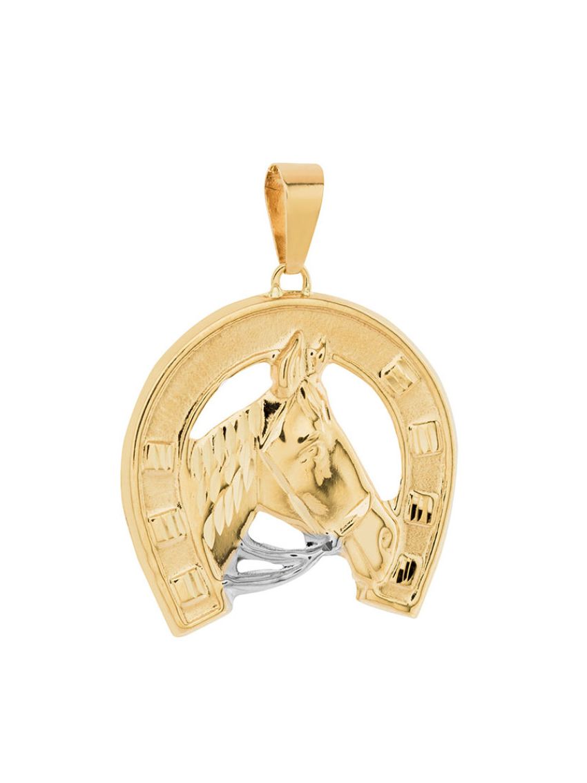 Pingente Cavalo Ouro 18k Ferradura Médio