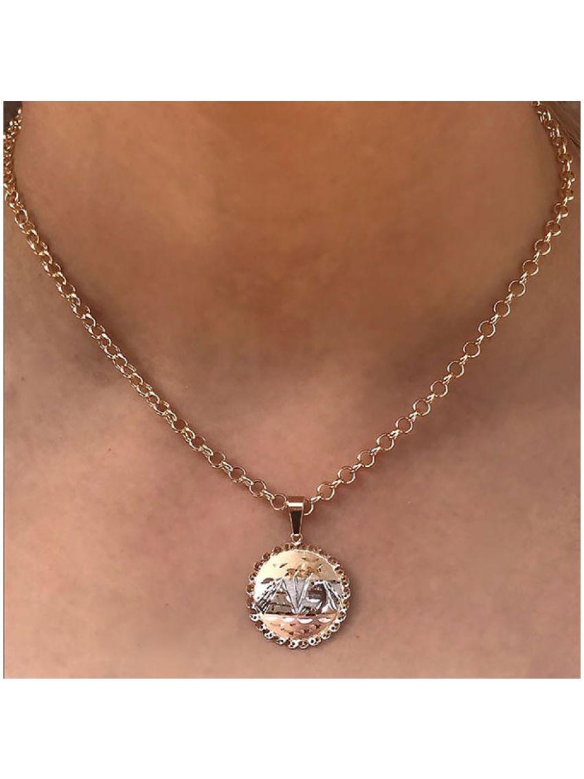 Pingente de Ouro Escrava 3 Cores Médio