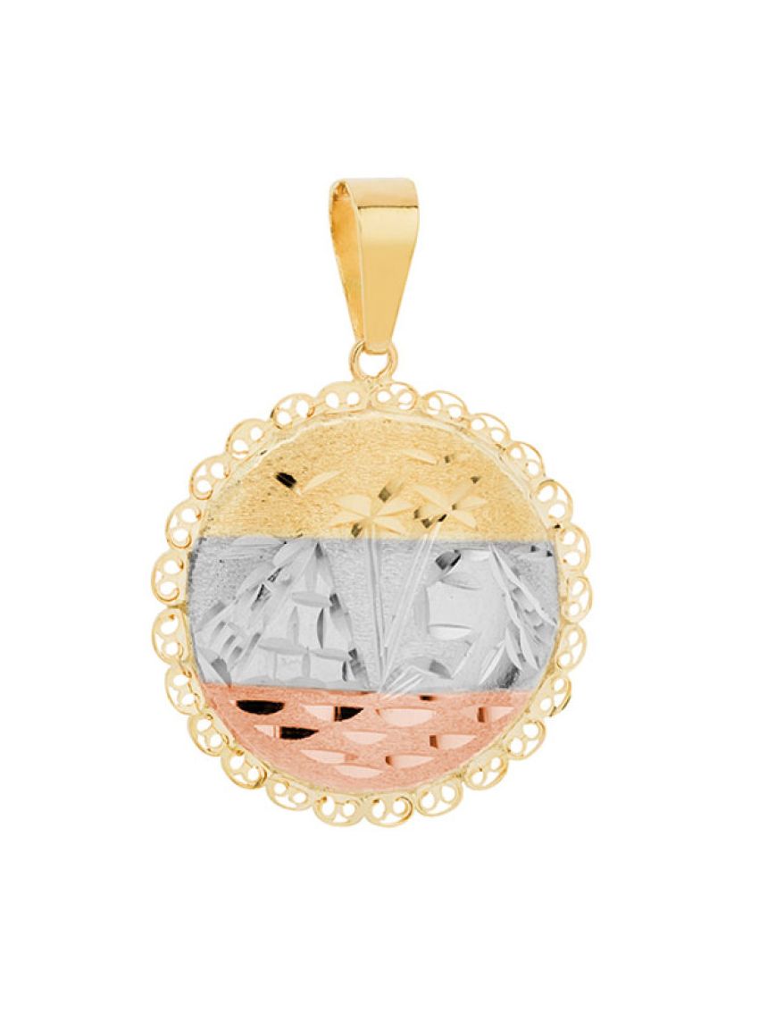 Pingente de Ouro Escrava 3 Cores Grande