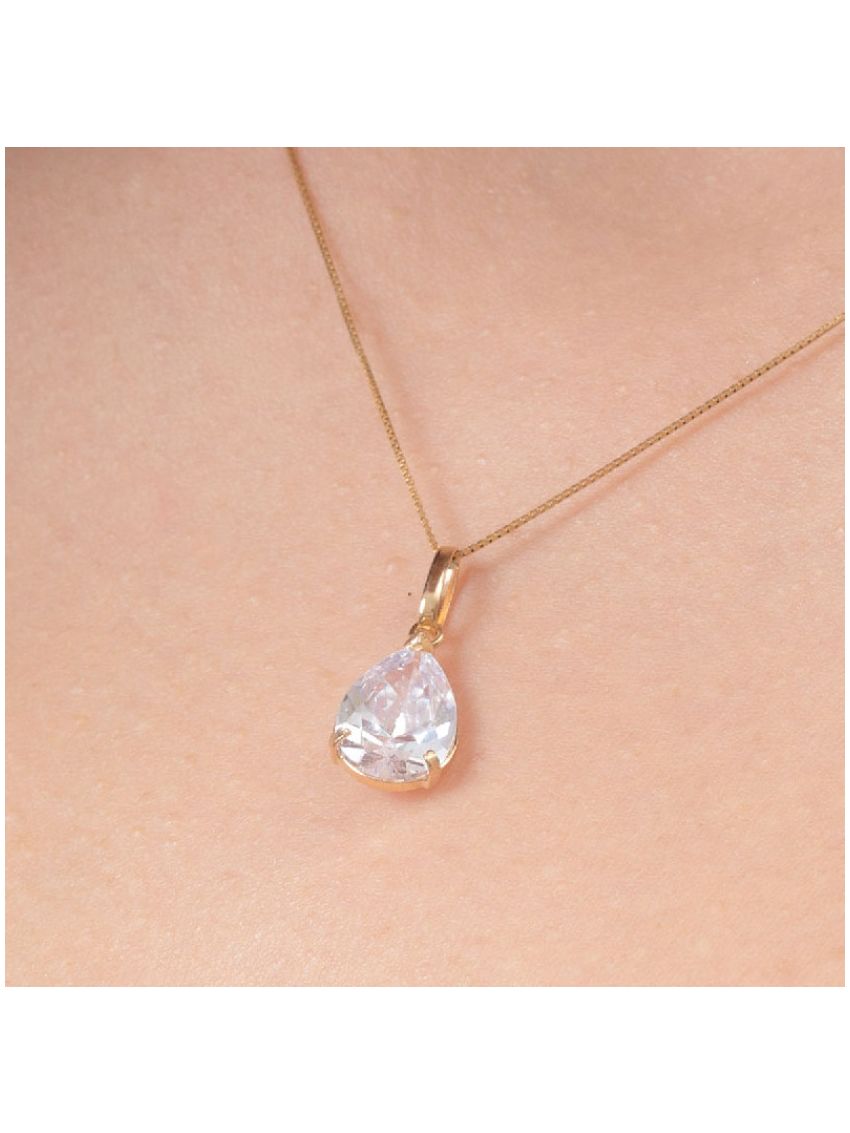 Pingente de Ouro 18k Goccia Bianca