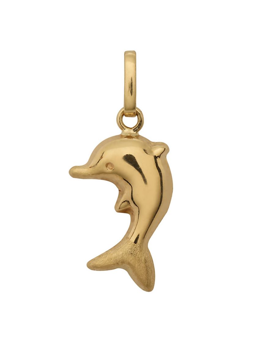 Pingente de Ouro 18k Golfinho Trabalhado e com Detalhes