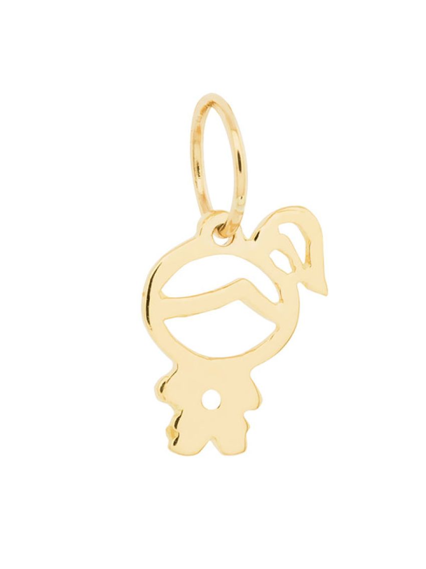 Pingente de Ouro Amarelo 18k Menina Pequeno