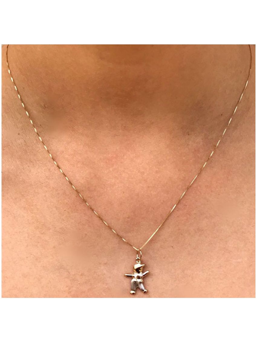 Pingente Menino Ouro Fosqueado