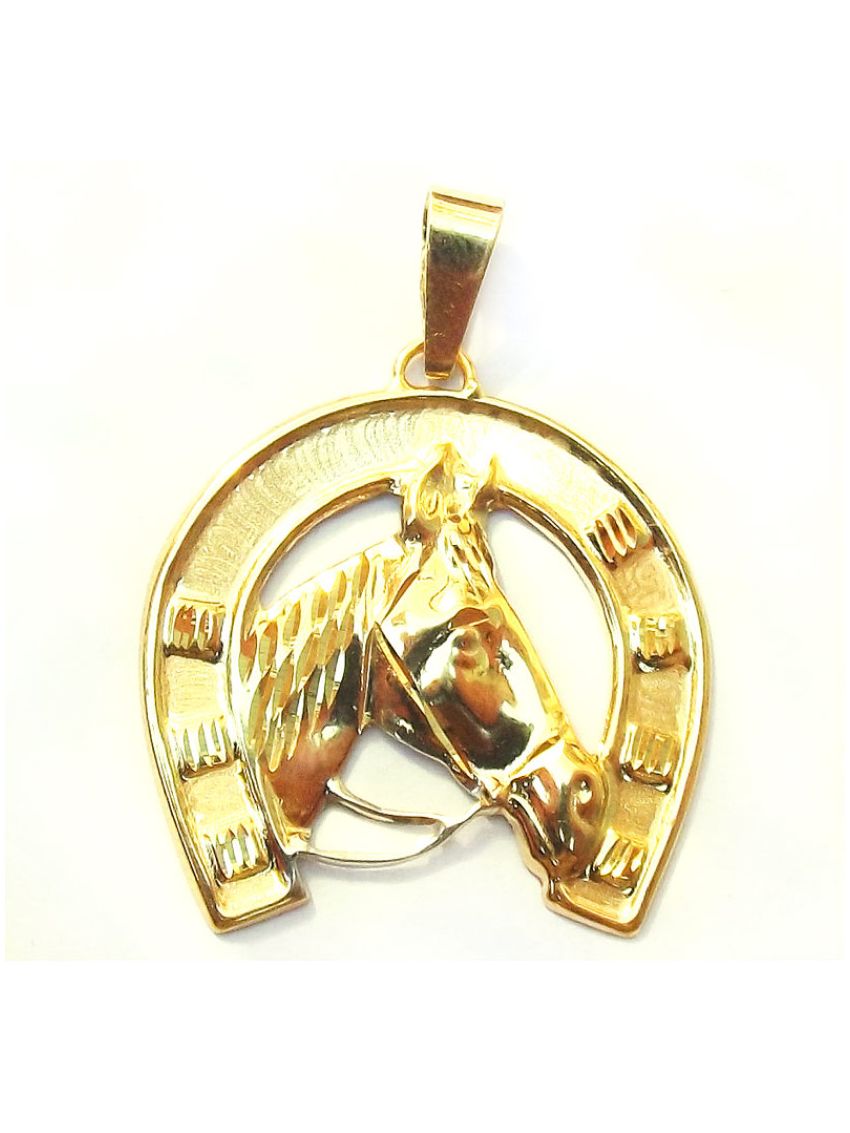 Pingente Cavalo Ouro 18k Ferradura Médio