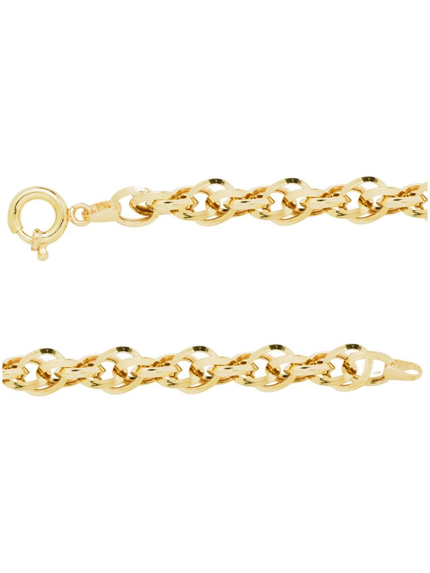 Pulseira de Ouro 18k Portuguesa Elo Hexagonal