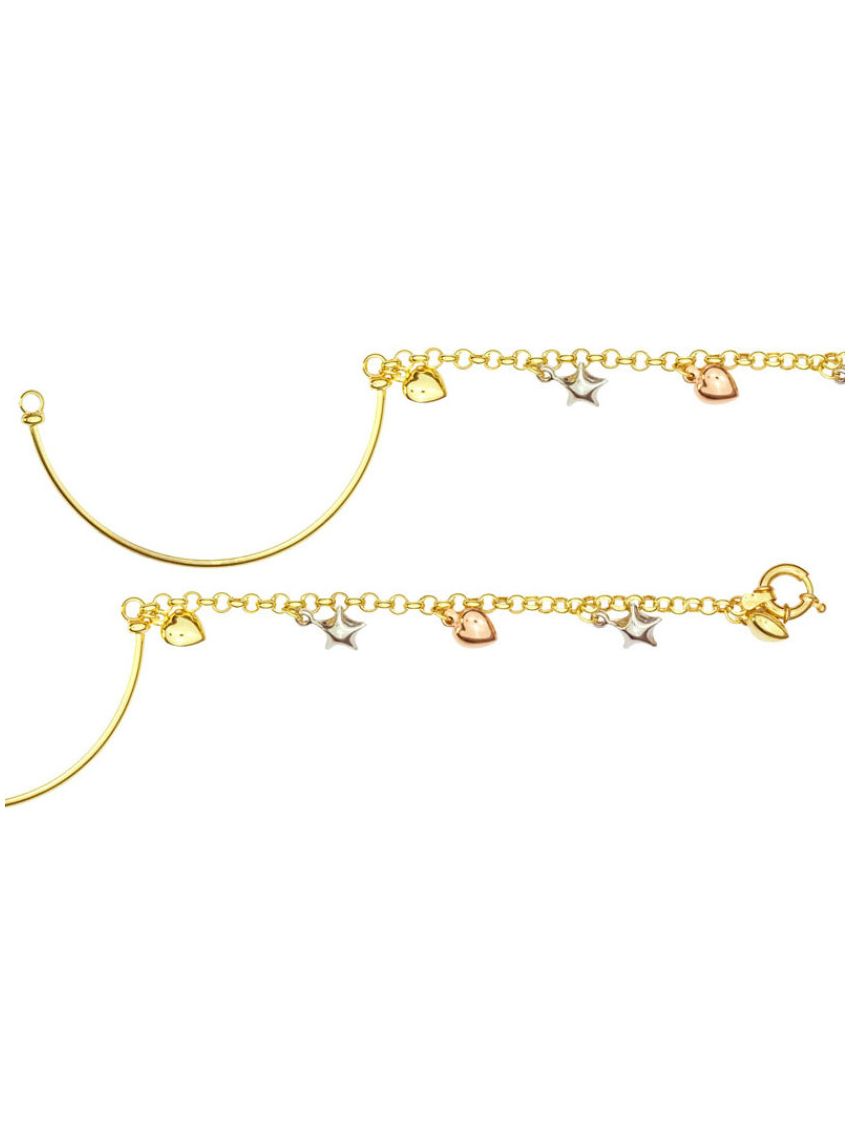 Pulseira em Ouro Berloques arco 18k Piccolo Cuore Stellato