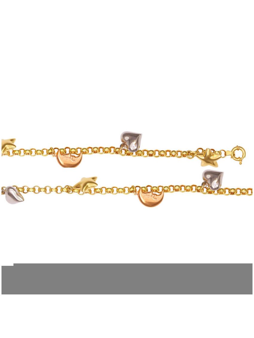 Pulseira de Ouro Berloques 18k Luna Stelle