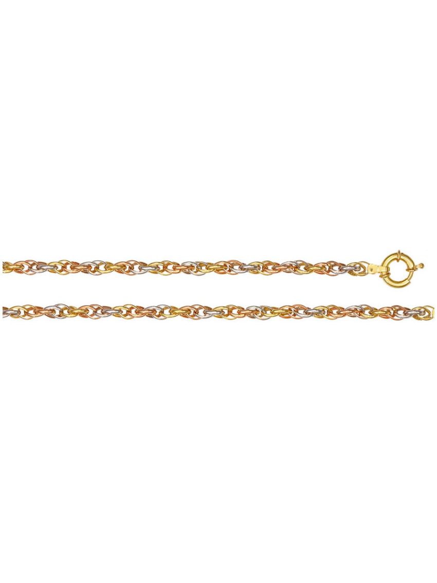 Pulseira de Ouro 18k 3 cores Sottile Anello
