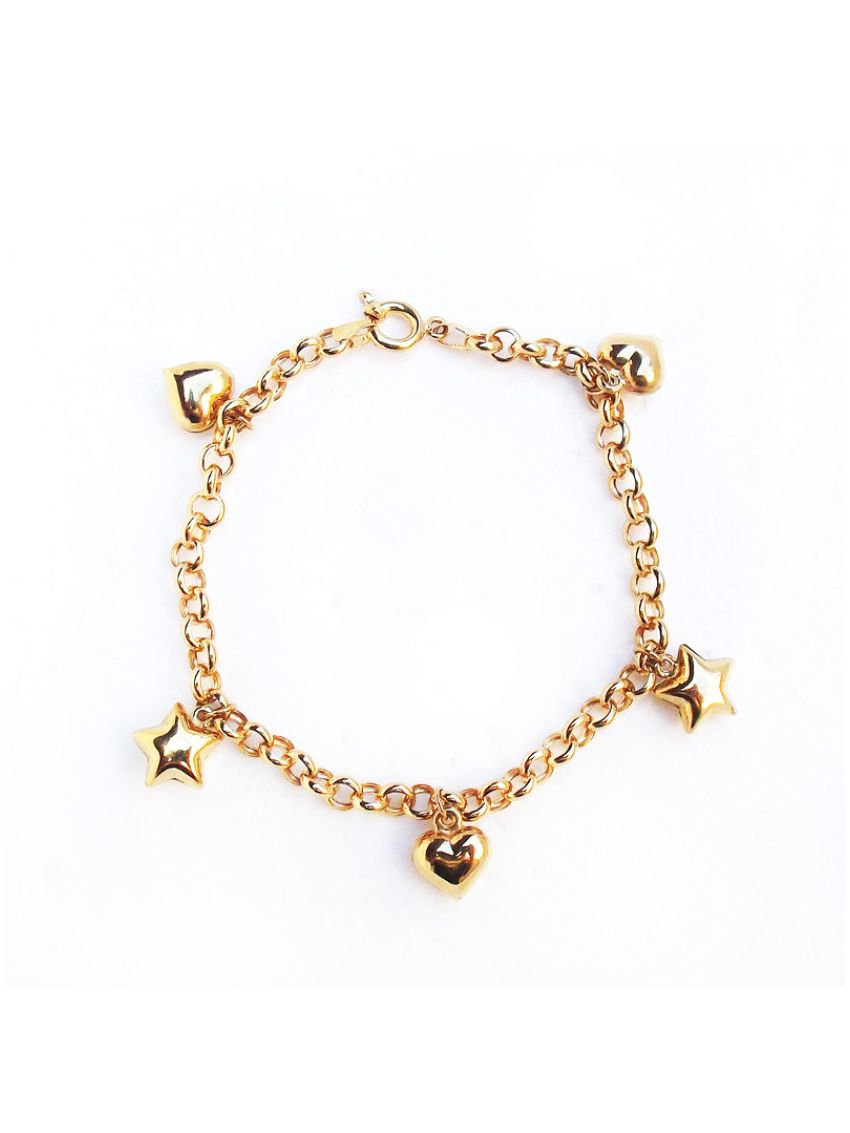 Pulseira de Ouro 18K Portuguesa com Berloque