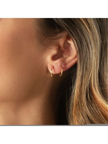 Brinco de Argola Ouro 18k Fio Quadrado Pequeno