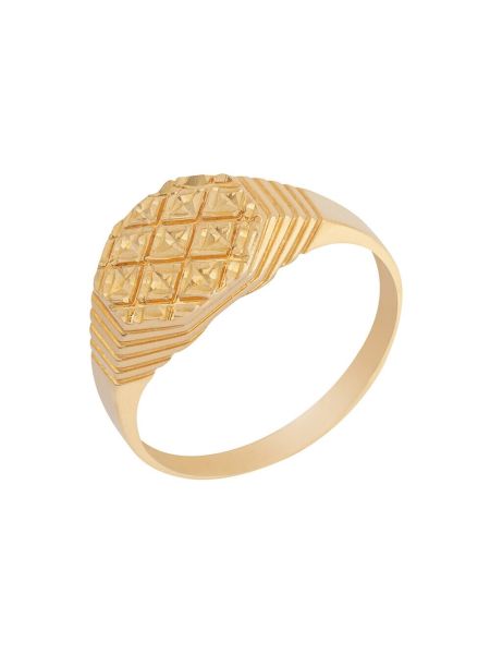Anel de Ouro 18k Quadrado Bordado