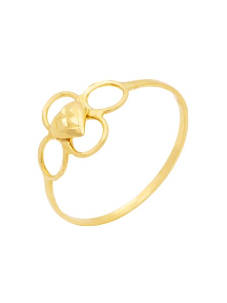 Anel de Ouro 18k Feminino Coração Pequeno Trabalhado