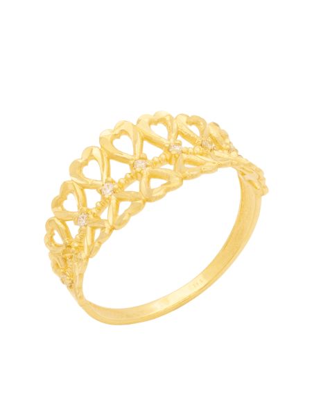 Anel de Ouro 18k Renda Coração