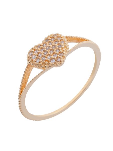 Anel Feminino de Ouro 18k Coração Luminoso