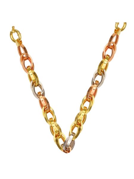 Corrente de Ouro 18k tricolor Grossa Catena 45 cm 