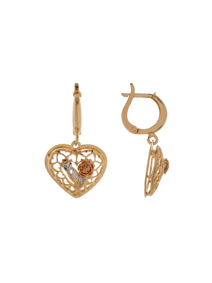 Brinco de Ouro 18k Argola de Coração