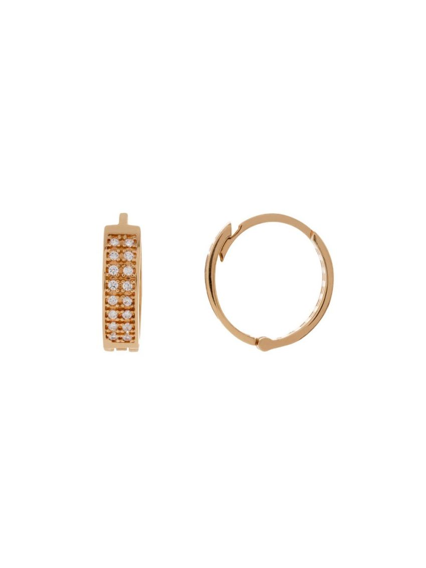 Brinco de Ouro 18k Argola com Pedras