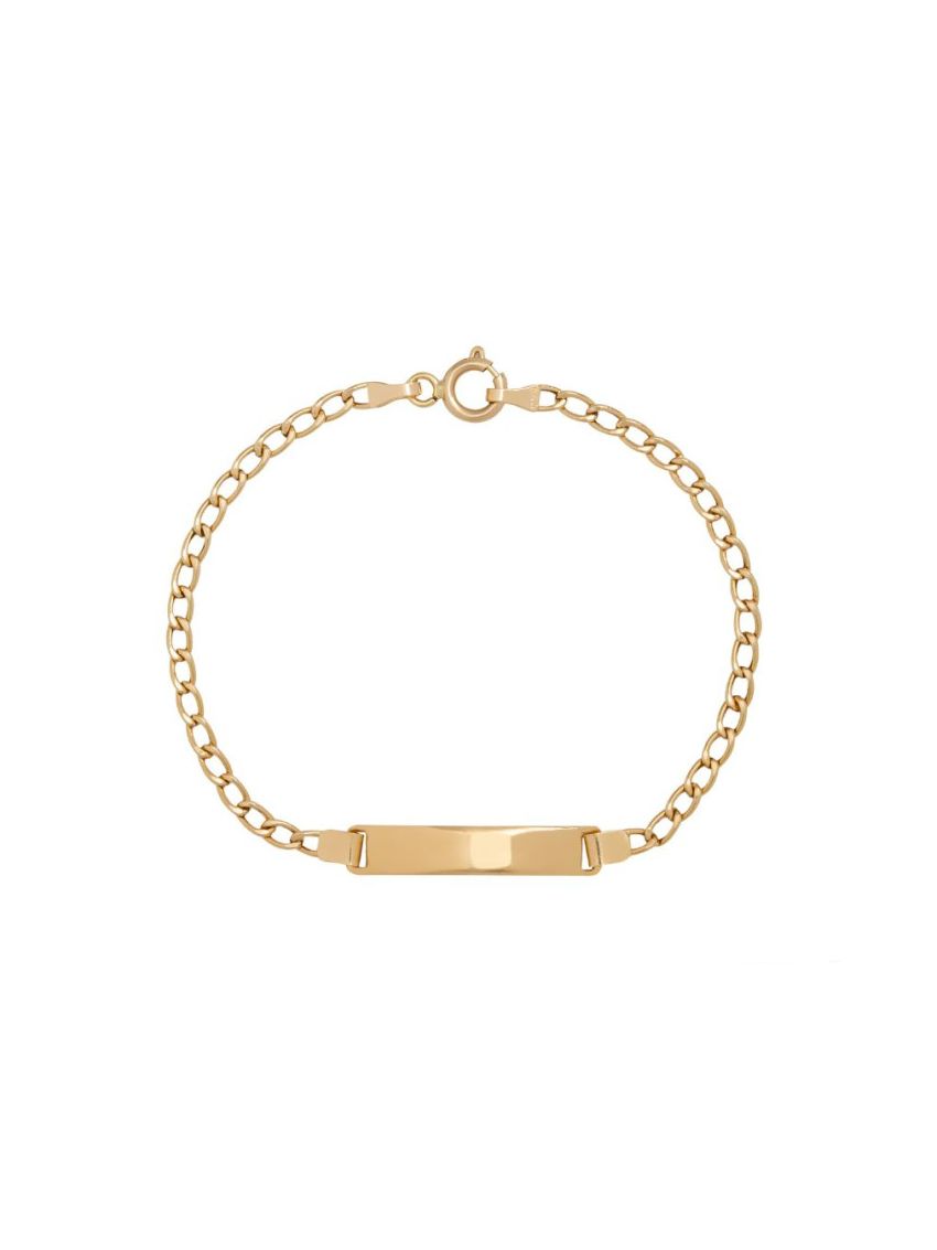 Pulseira de Ouro 18k Infantil Plaquinha