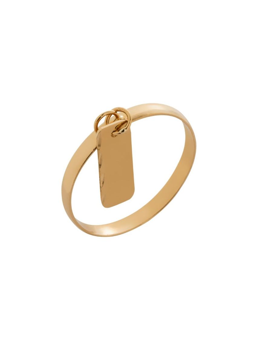 Anel de Ouro Plaquinha Feminino Anello Piatto