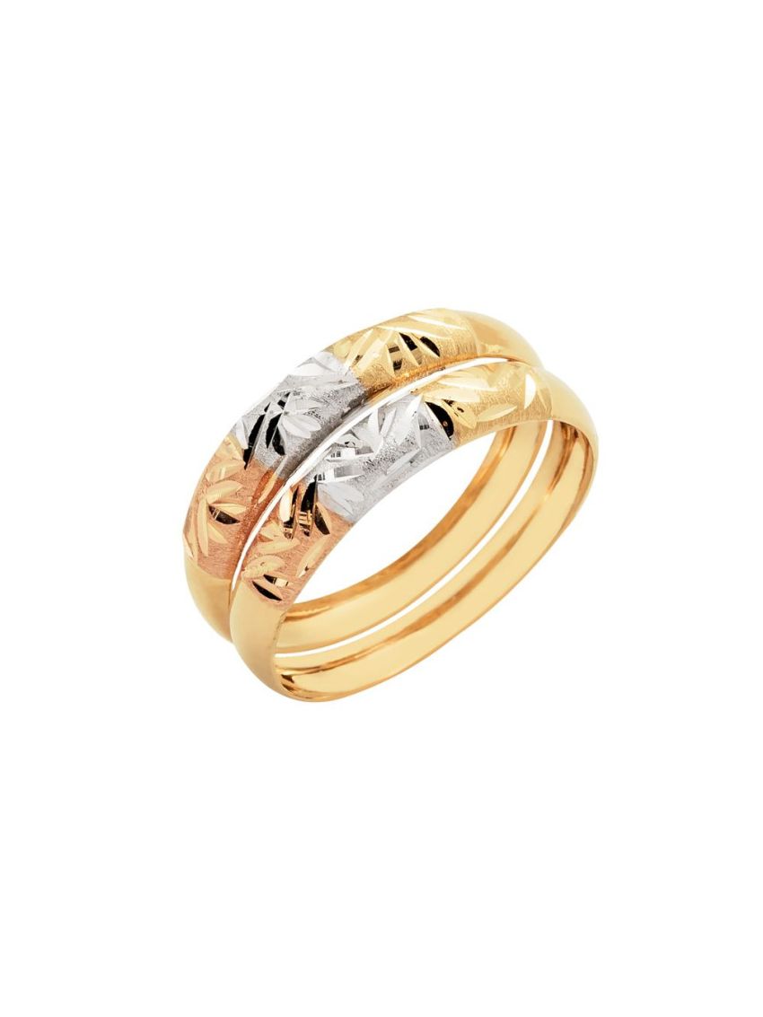 Par de Aparadores de Ouro 18k Feminino Tricolor 