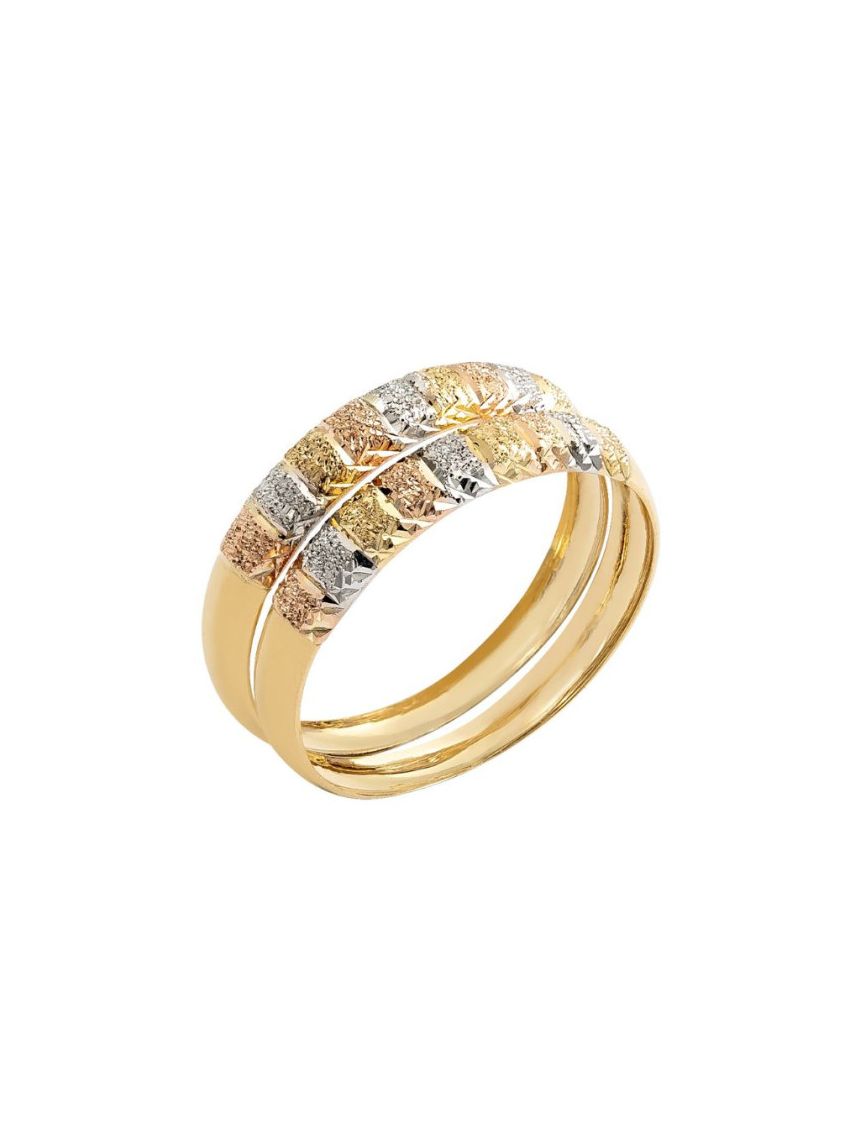 Aparador de aliança ouro 18k Feminino Tricolor