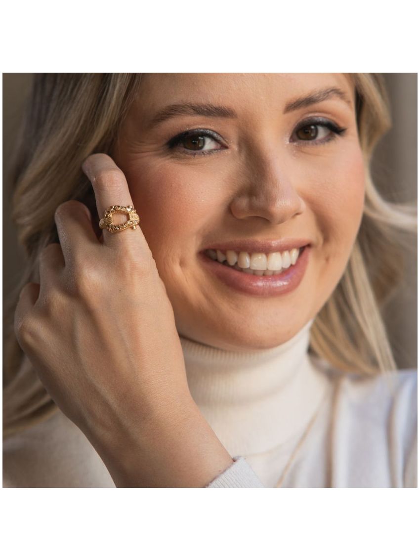 Anel Feminino de Ouro 18k Ferradura