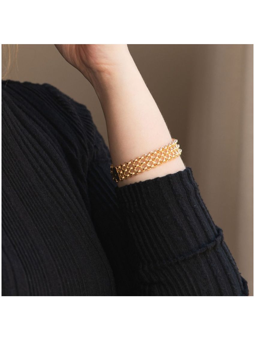 Pulseira Feminina de Ouro 18k Três Portuguesas 