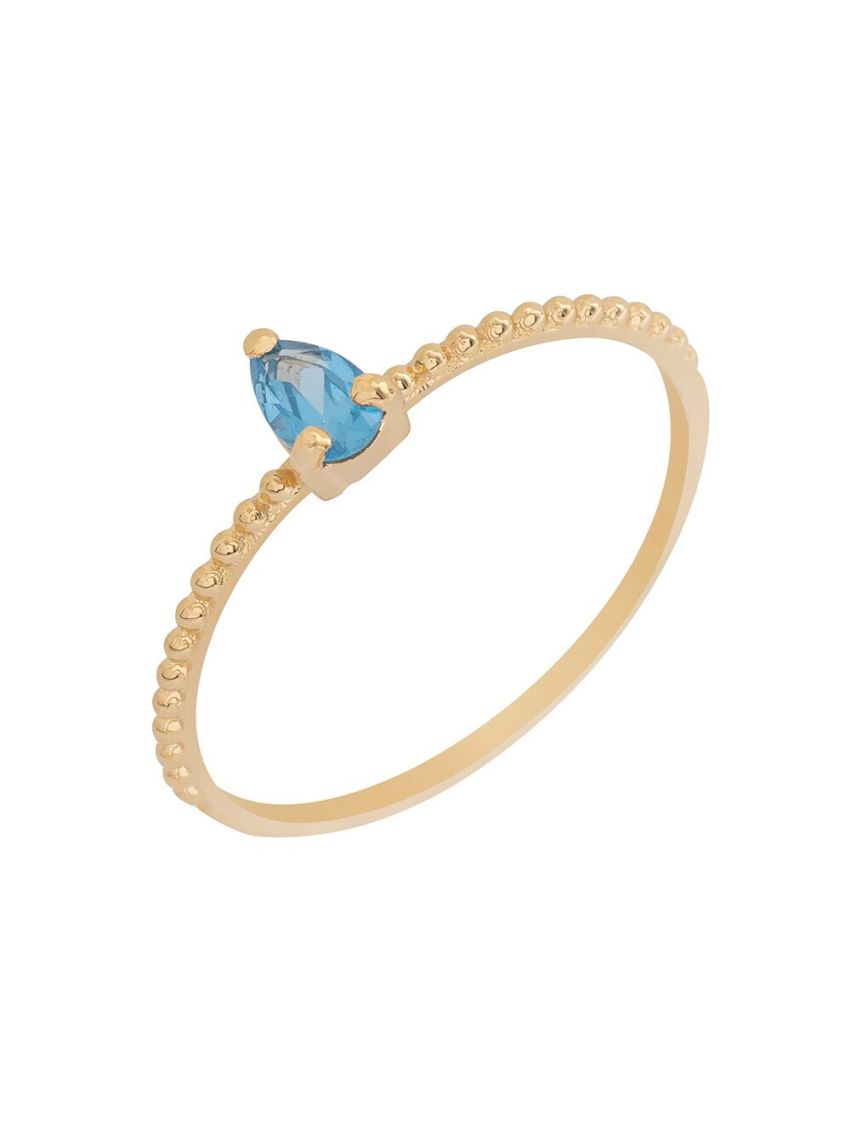 Anel Feminino de Ouro 18k Gota