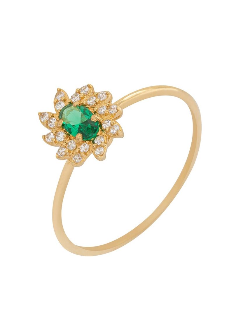 Anel Feminino de Ouro 18k com Pedras