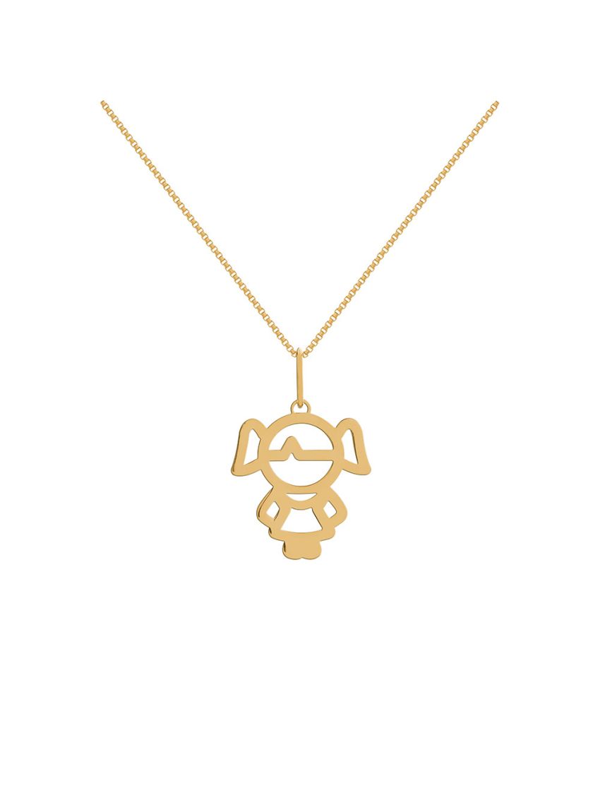 Pingente de Ouro 18k Menina Chapa