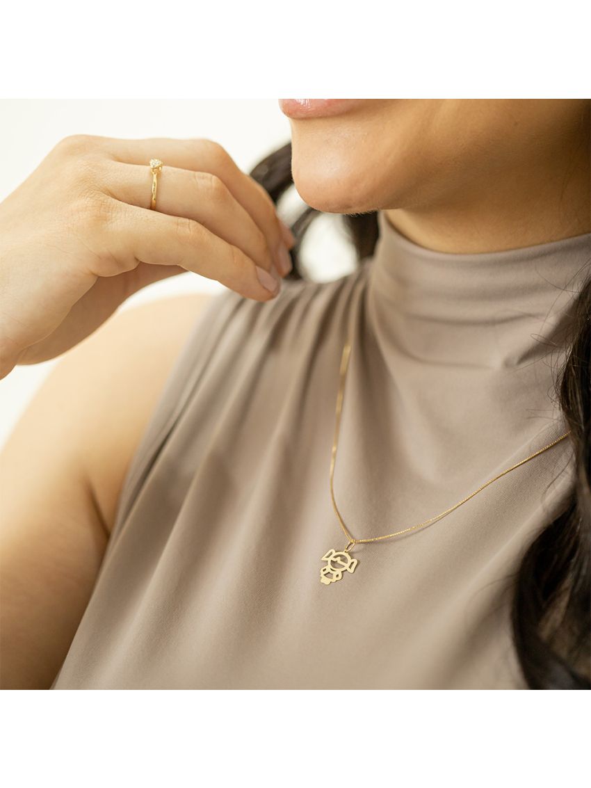 Pingente de Ouro 18k Menina Chapa