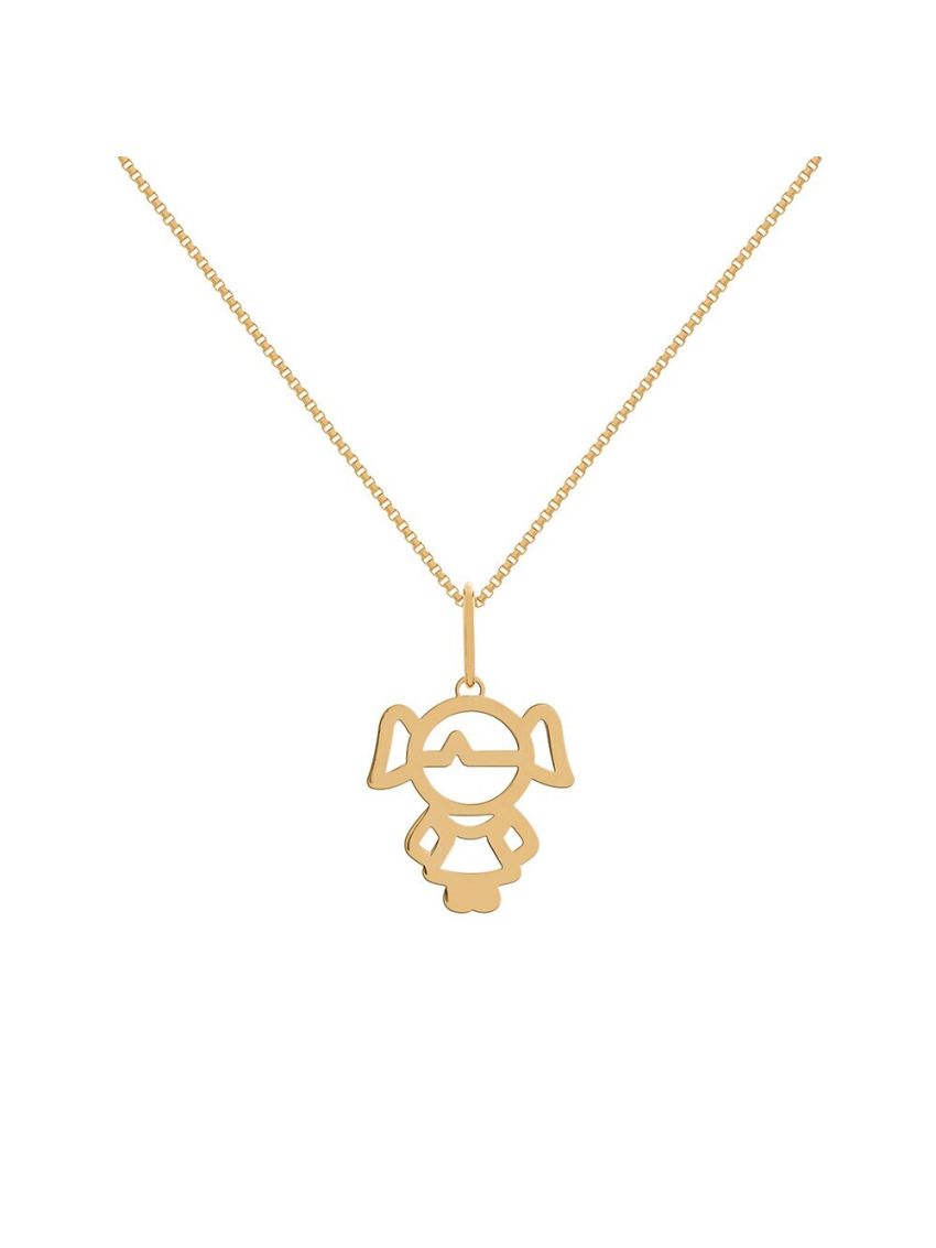 Pingente de Ouro 18k Menina Chapa Pequeno