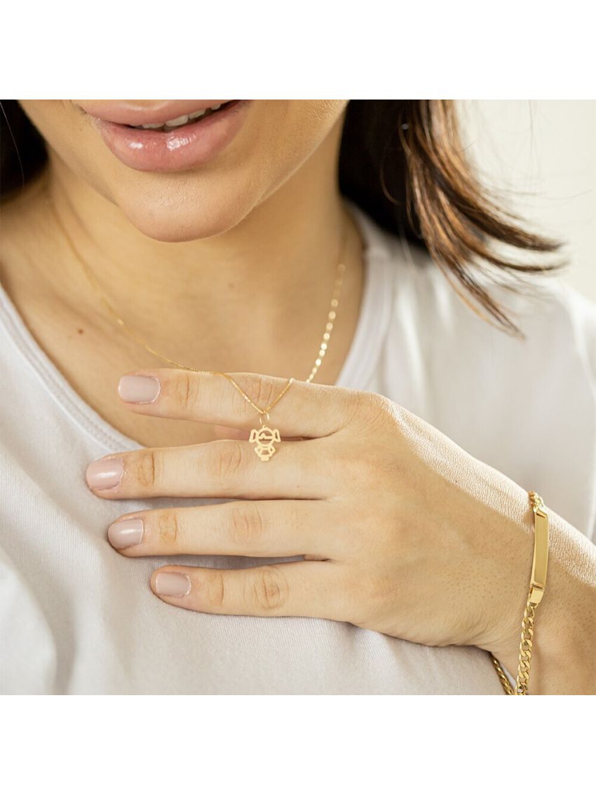 Pingente de Ouro 18k Menina Chapa Pequeno