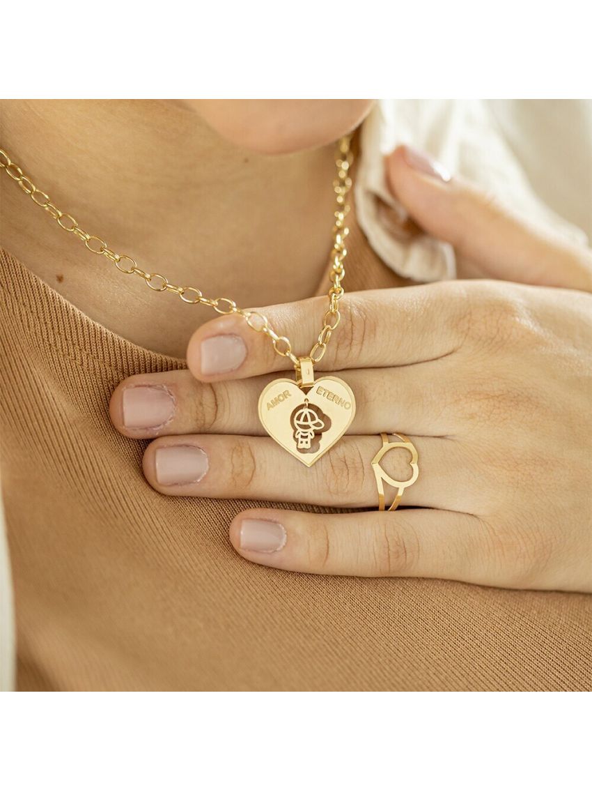 Pingente de Ouro 18k Amor Eterno Menino