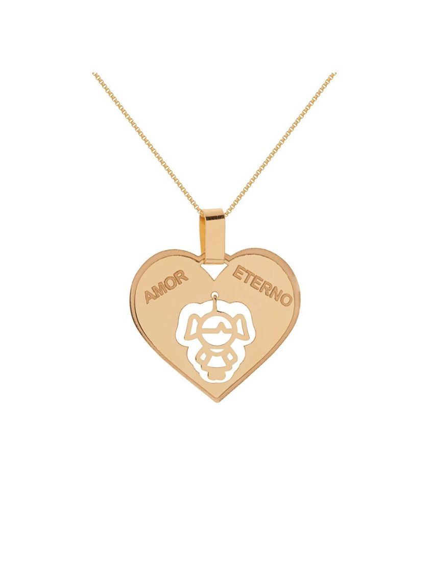 Pingente de Ouro 18k Amor Eterno Menina