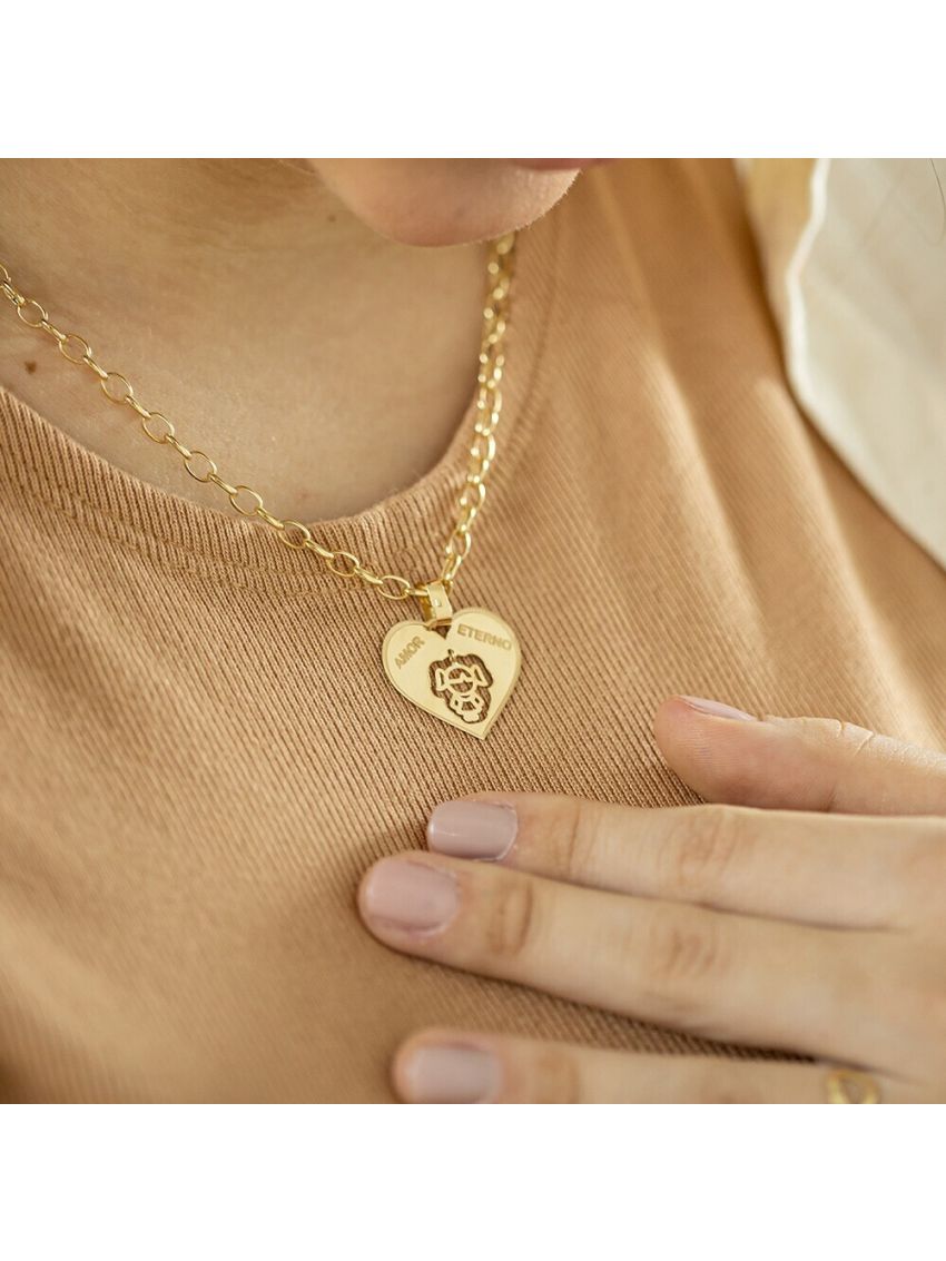 Pingente de Ouro 18k Amor Eterno Menina