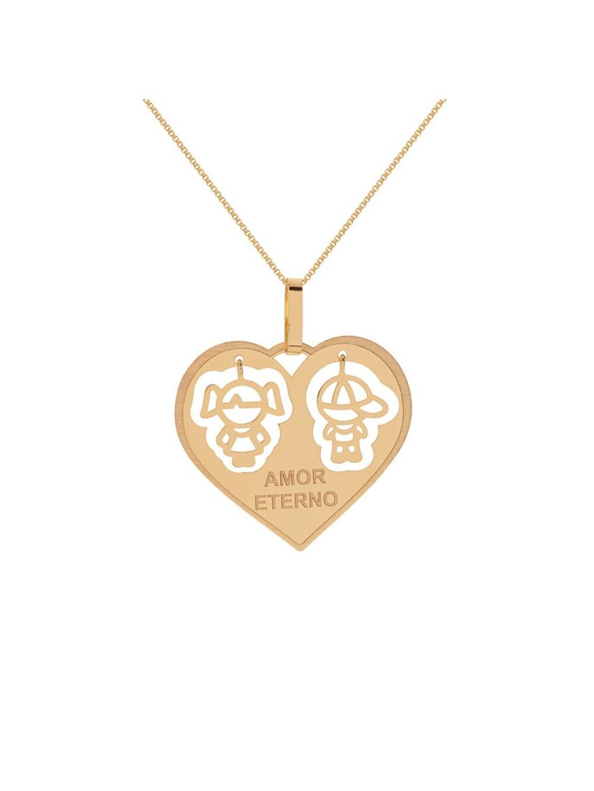 Pingente de Ouro 18k Amor Eterno com Filhos