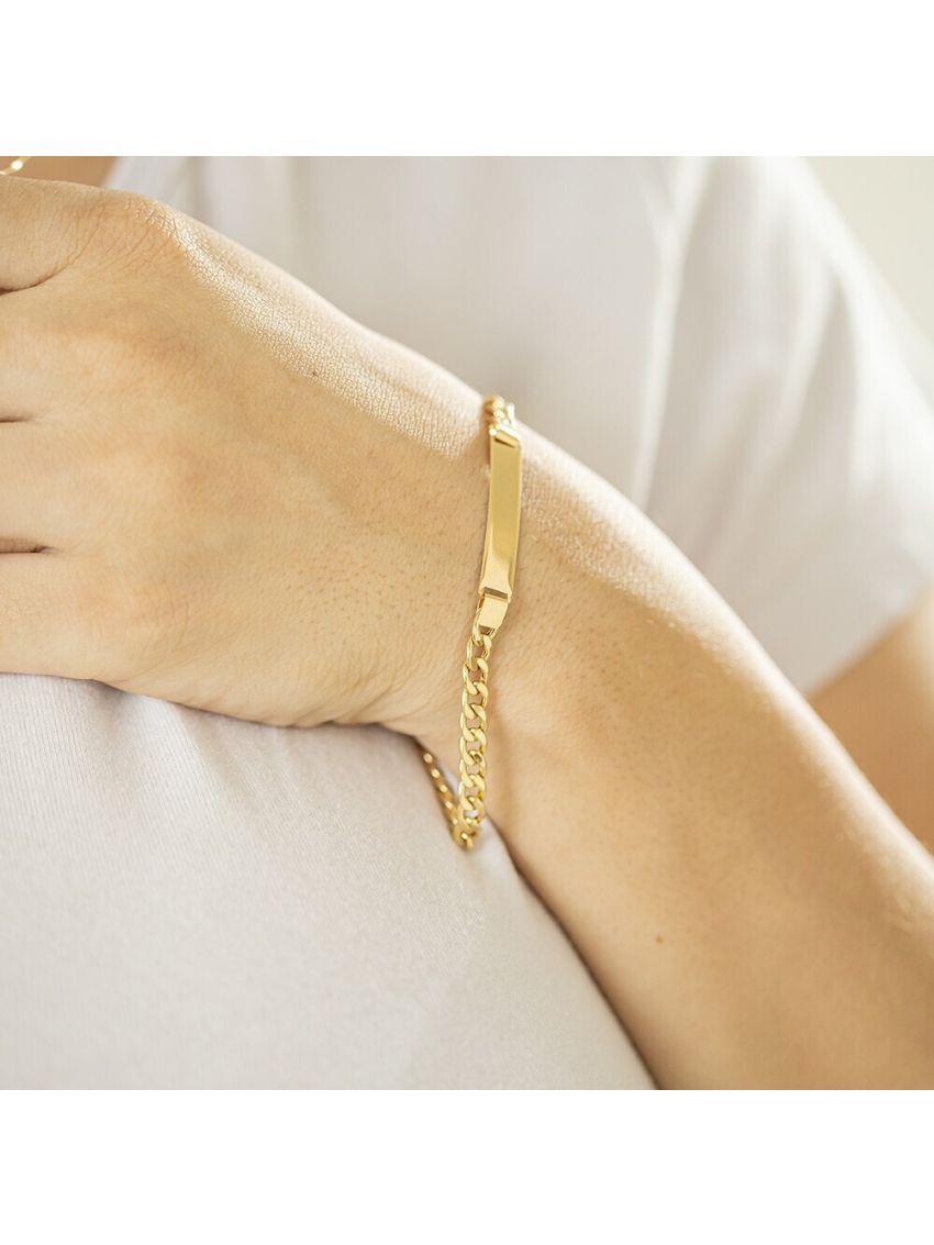 Pulseira Grumet de Ouro 18k com Chapa
