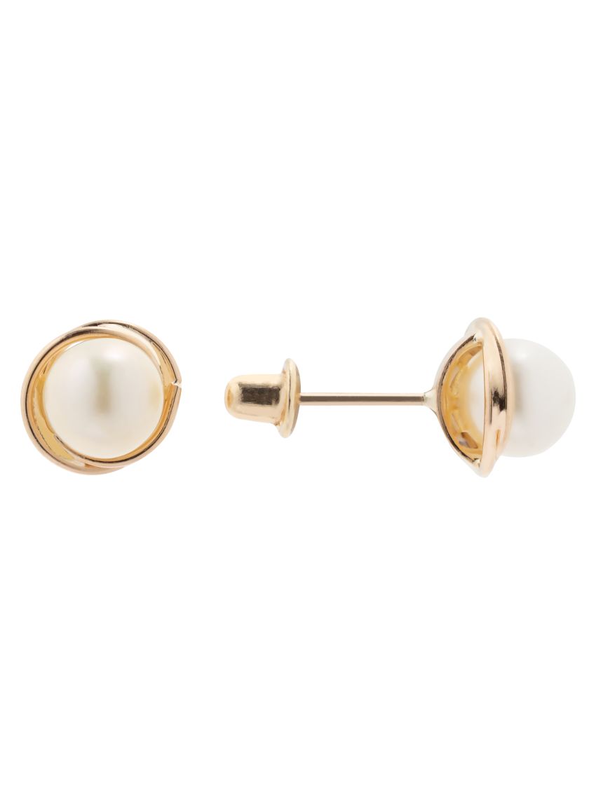 Brinco de Ouro 18k Pérola 5mm