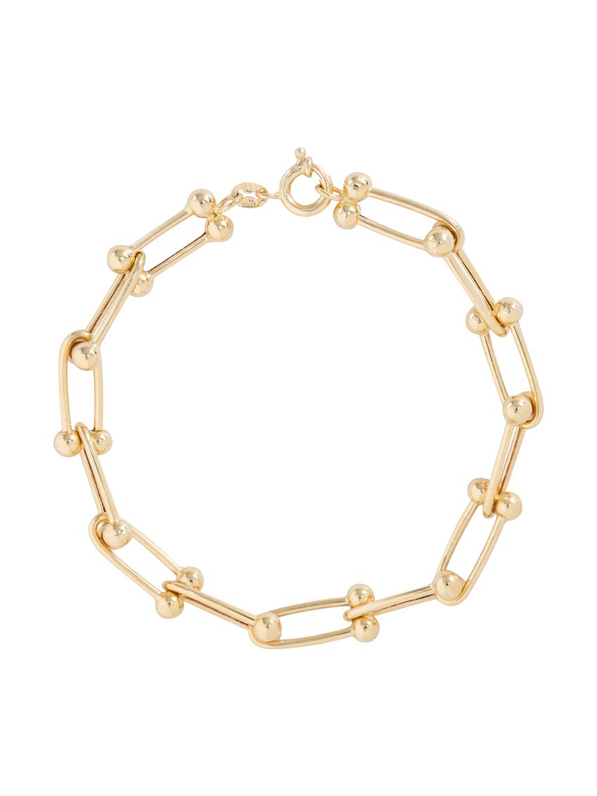 Pulseira Elos Alternados Ouro 18k Amarelo