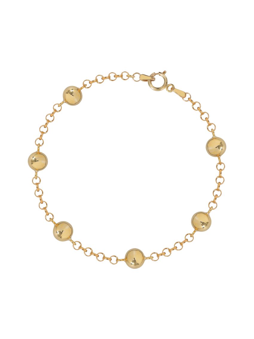 Pulseira Ouro 18k Portuguesa Com Bolinhas