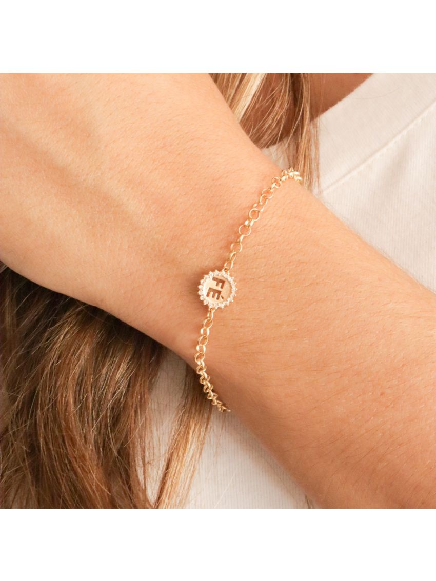 Pulseira Ouro 18k Portuguesa com Medalha Fé