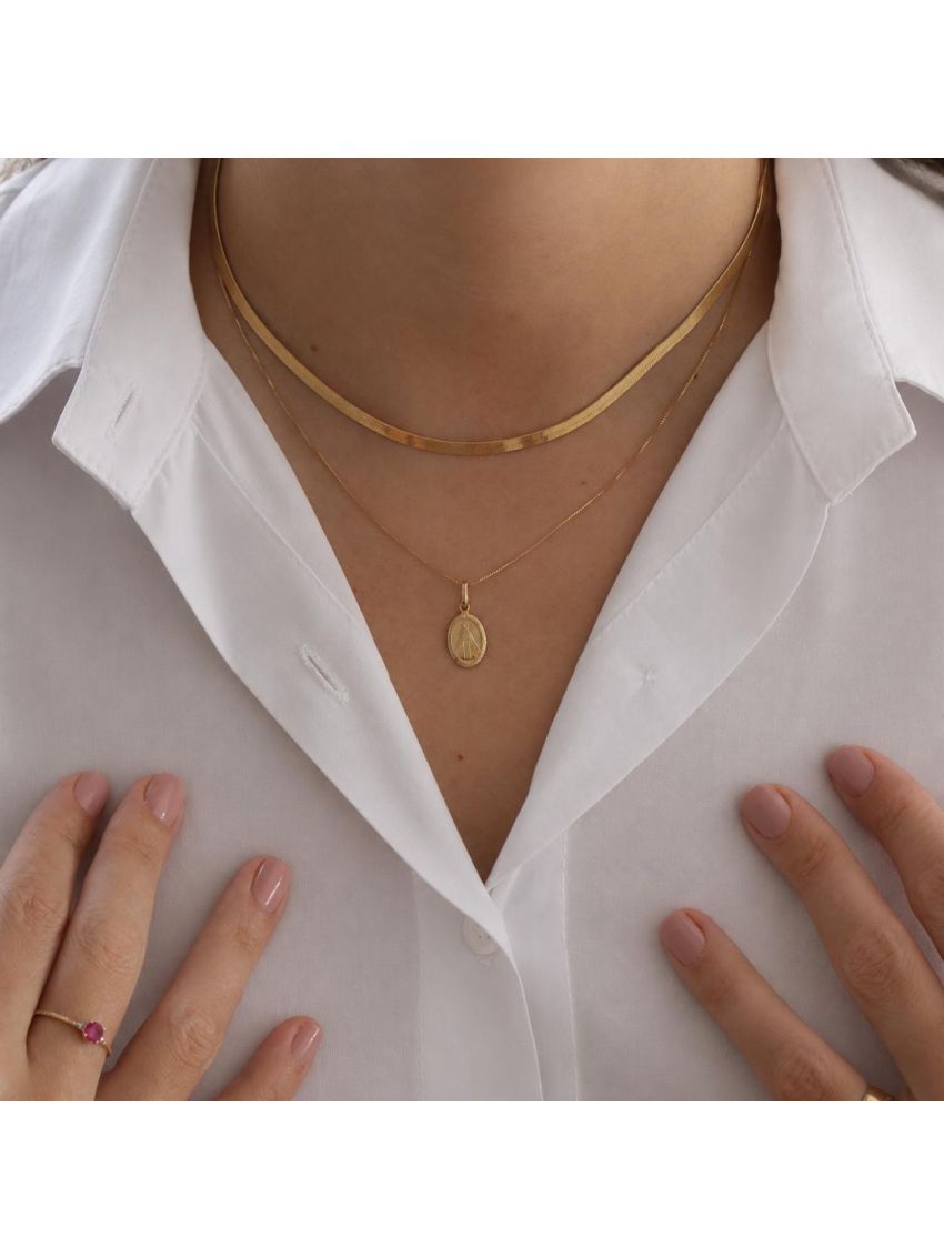 Pingente Medalha Religiosa Ouro 18k Amarelo Nossa Senhora Pequena
